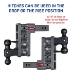 GEN-Y Mega-Duty 16K 17.5 Inch Drop Adjustable Hitch with Stabilizer Kit 2 Inch Receiver