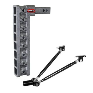 GEN-Y Mega-Duty 16K 17.5 Inch Drop Adjustable Hitch with Stabilizer Kit 2 Inch Receiver