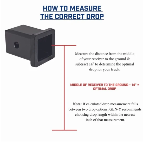 GEN-Y Mega-Duty 16K 17.5 Inch Drop Adjustable Hitch with Stabilizer Kit 2 Inch Receiver