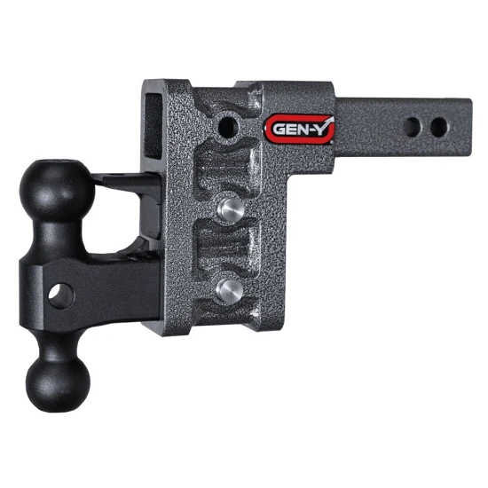 GEN-Y Mega-Duty 16K 5″ Drop Adjustable Trailer Hitch with Pintle Lock and Dual Ball