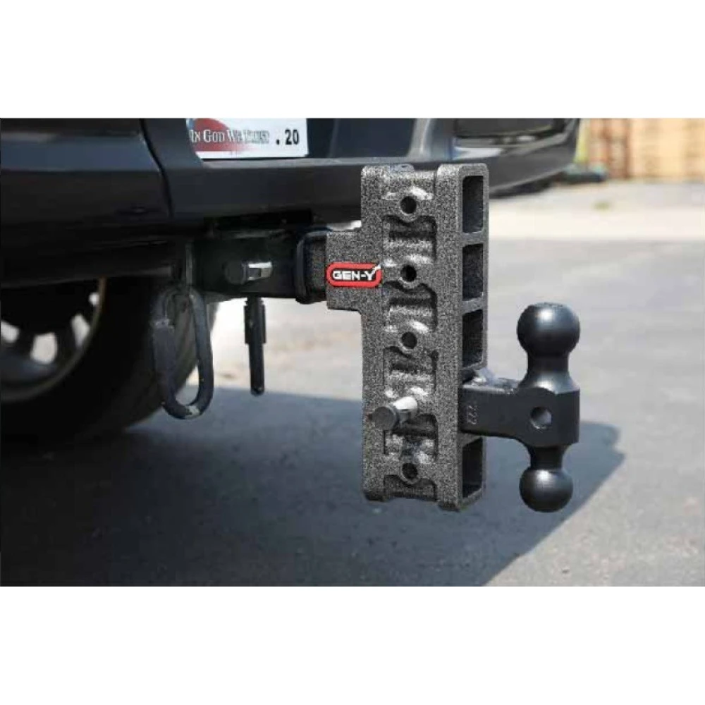 GEN-Y Mega-Duty 16K Drop Hitch 7.5 Inch Adjustable with Pintle Lock Dual Ball