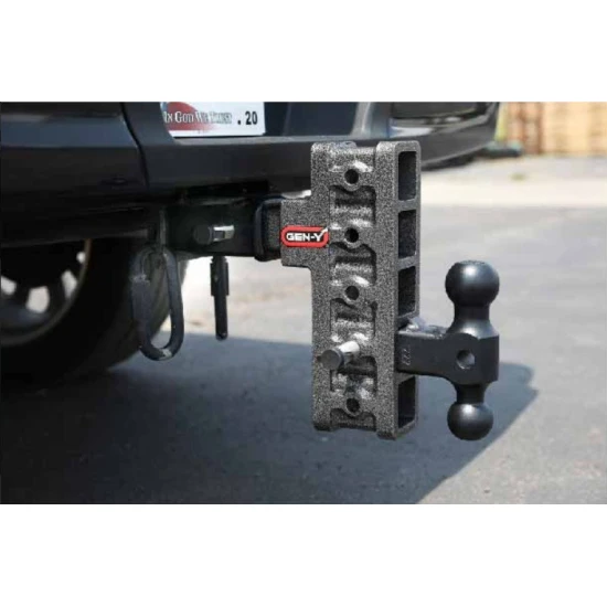 GEN-Y Mega-Duty 16K Drop Hitch 7.5 Inch Adjustable with Pintle Lock Dual Ball