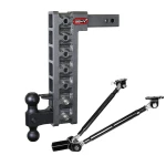 GEN-Y Mega-Duty 16K adjustable trailer hitch 15″ drop dual ball stabilizer kit