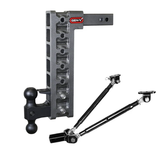 GEN-Y Mega-Duty 16K adjustable trailer hitch 15″ drop dual ball stabilizer kit