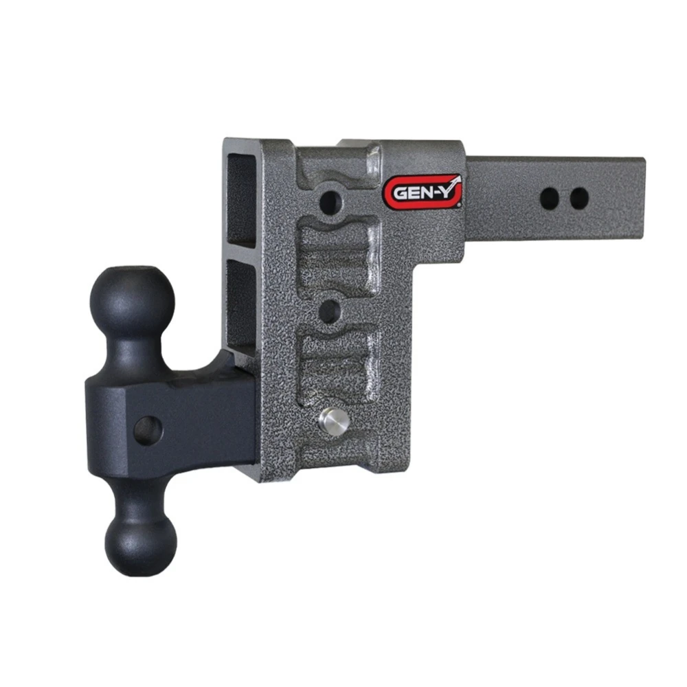 GEN-Y Mega-Duty 21K 6 Inch Drop Adjustable Dual-Ball Trailer Hitch with 2.5” Receiver