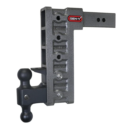 GEN-Y Mega-Duty 21K adjustable drop trailer hitch with pintle lock and dual ball mount