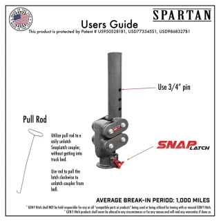GEN-Y 25K Gooseneck Trailer Coupler with 2-5/16" Ball and Spartan Torsion-Flex