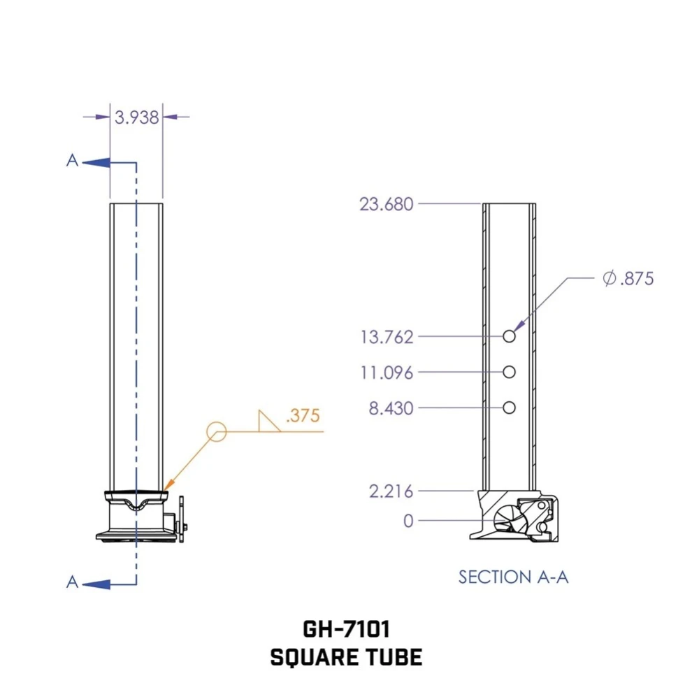 GEN-Y 30K Square Gooseneck Trailer Coupler with 2-5/16" SnapLatch and Pull Cable