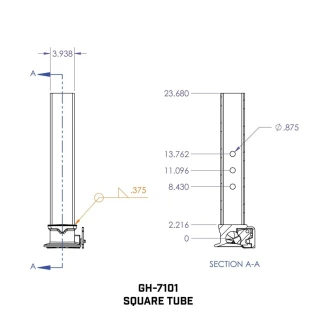 GEN-Y 30K Square Gooseneck Trailer Coupler with 2-5/16" SnapLatch and Pull Cable