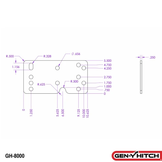 GEN-Y Fifth Wheel Shim Plates Pair – 1/4 Inch Steel Shims for 12.5 Inch Wing Hitch