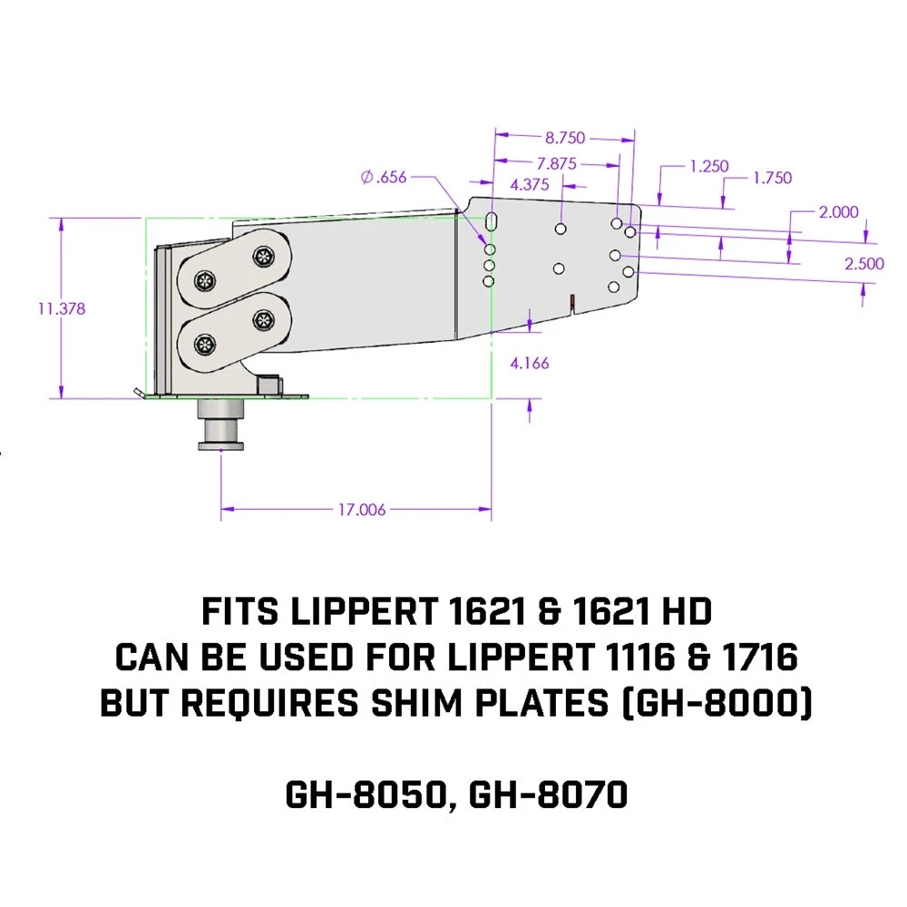 GEN-Y 30K Fifth Wheel Pin Box for Lippert 1621/1621HD with Torsion-Flex