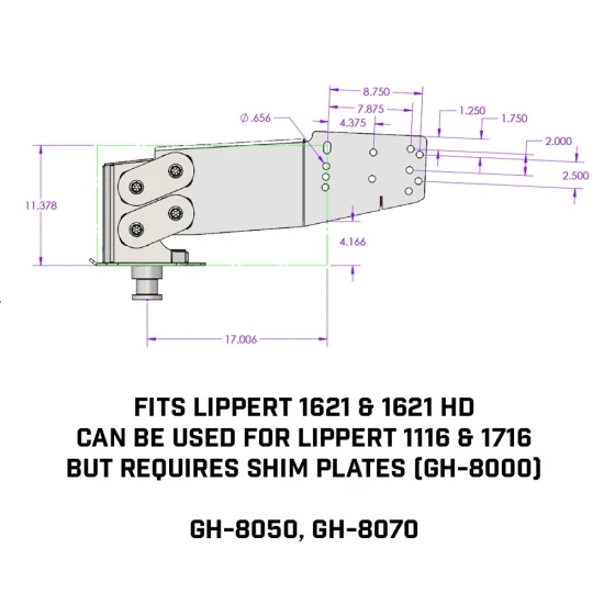 GEN-Y 30K Fifth Wheel Pin Box for Lippert 1621/1621HD with Torsion-Flex