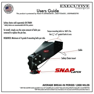 GEN-Y 30K Executive Fifth Wheel to Gooseneck Hitch Pin Box for Lippert 1621