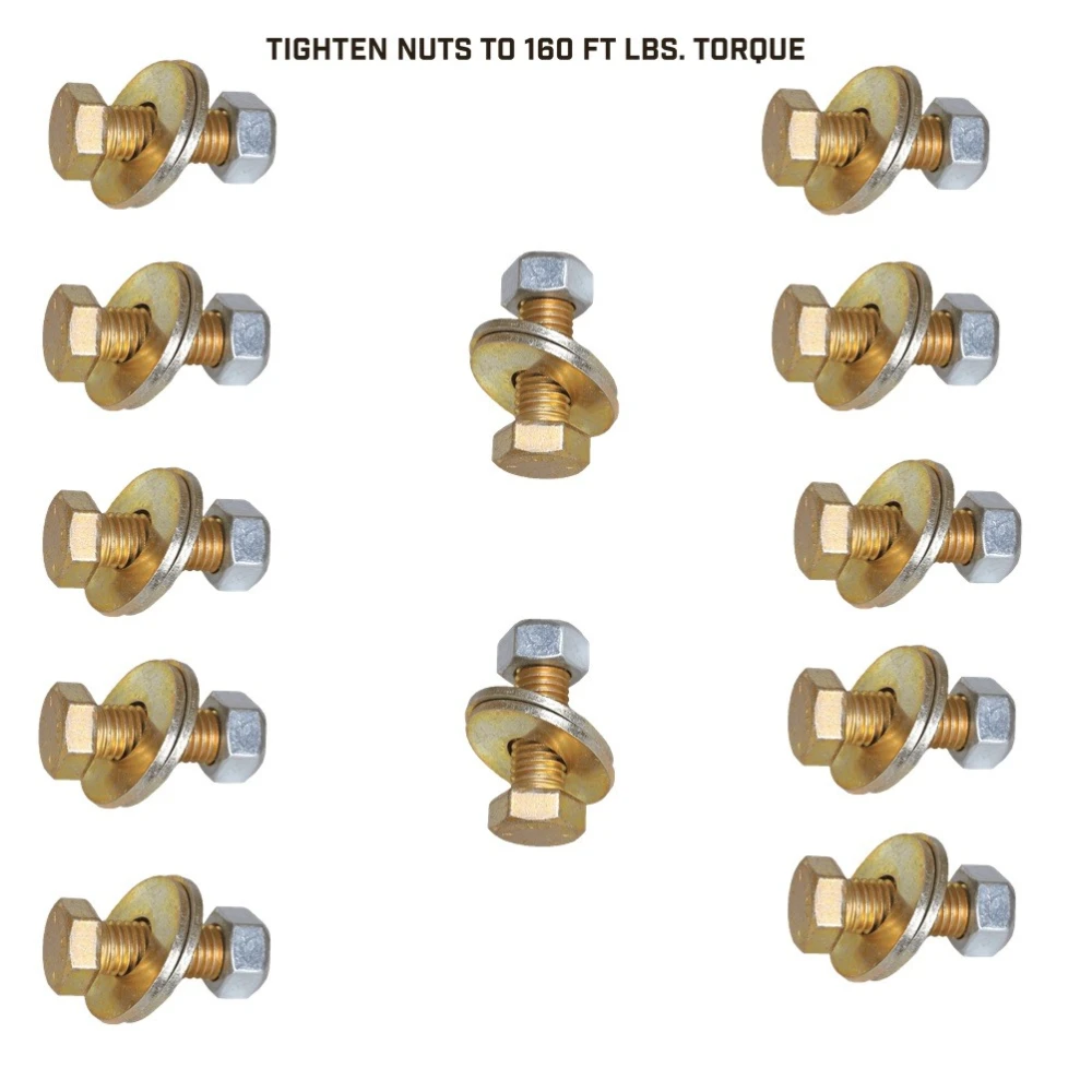 GEN-Y EXECUTIVE Pin Box Bolt Kit – Grade 8 Steel Bolts Nuts Washers for Fifth Wheel