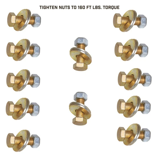 GEN-Y EXECUTIVE Pin Box Bolt Kit – Grade 8 Steel Bolts Nuts Washers for Fifth Wheel