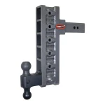 GEN-Y Mega-Duty 21K adjustable trailer hitch with 3in rise and 12in drop, dual-ball mount