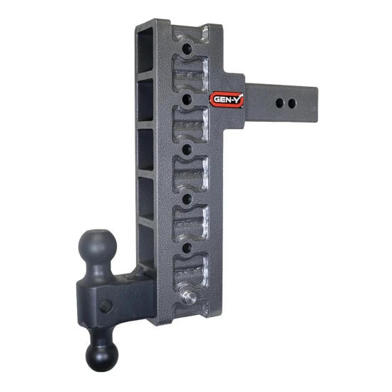 GEN-Y Mega-Duty 21K adjustable trailer hitch with 3in rise and 12in drop, dual-ball mount