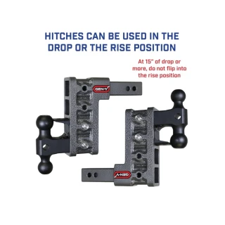 GEN-Y Mega-Duty 21K 9 Inch Drop Adjustable Dual-Ball Trailer Hitch