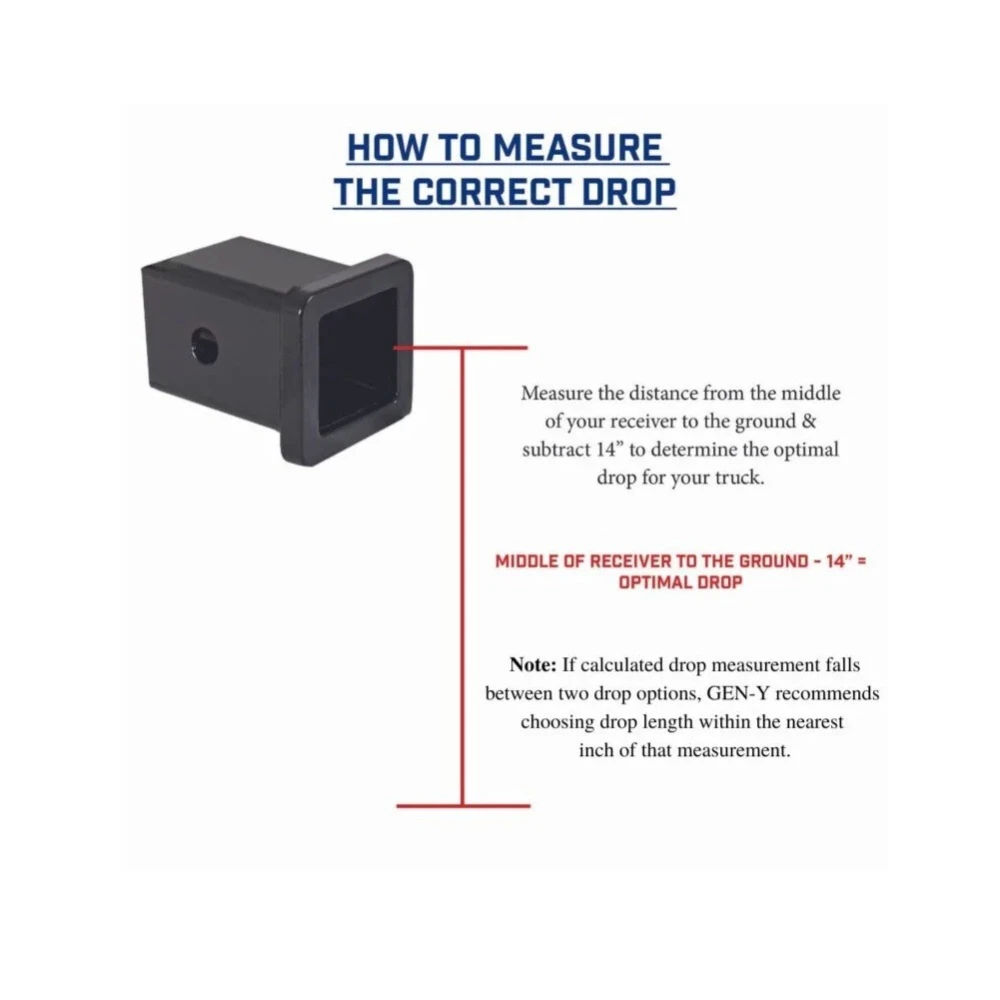 GEN-Y Mega-Duty 16K adjustable trailer hitch dual-ball 12.5″ drop silver-vein