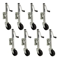 Fulton 8x 1.2K Retaining Ring Swivel Trailer Jack w/ 6" Caster Wheel and 10" Lift