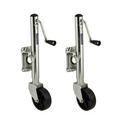 Fulton 2x 1.2K Retaining Ring Swivel Trailer Jack w/ 6" Caster Wheel and 10" Lift