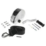 Fulton F2 Boat Trailer Winch Single-Speed 1600 lbs + XLT Tactical Black Trailer Jack Sharkskin Saltwater Tested 1500 lbs Lift Lifetime Warranty + Hardware Bolt-On Side Mount