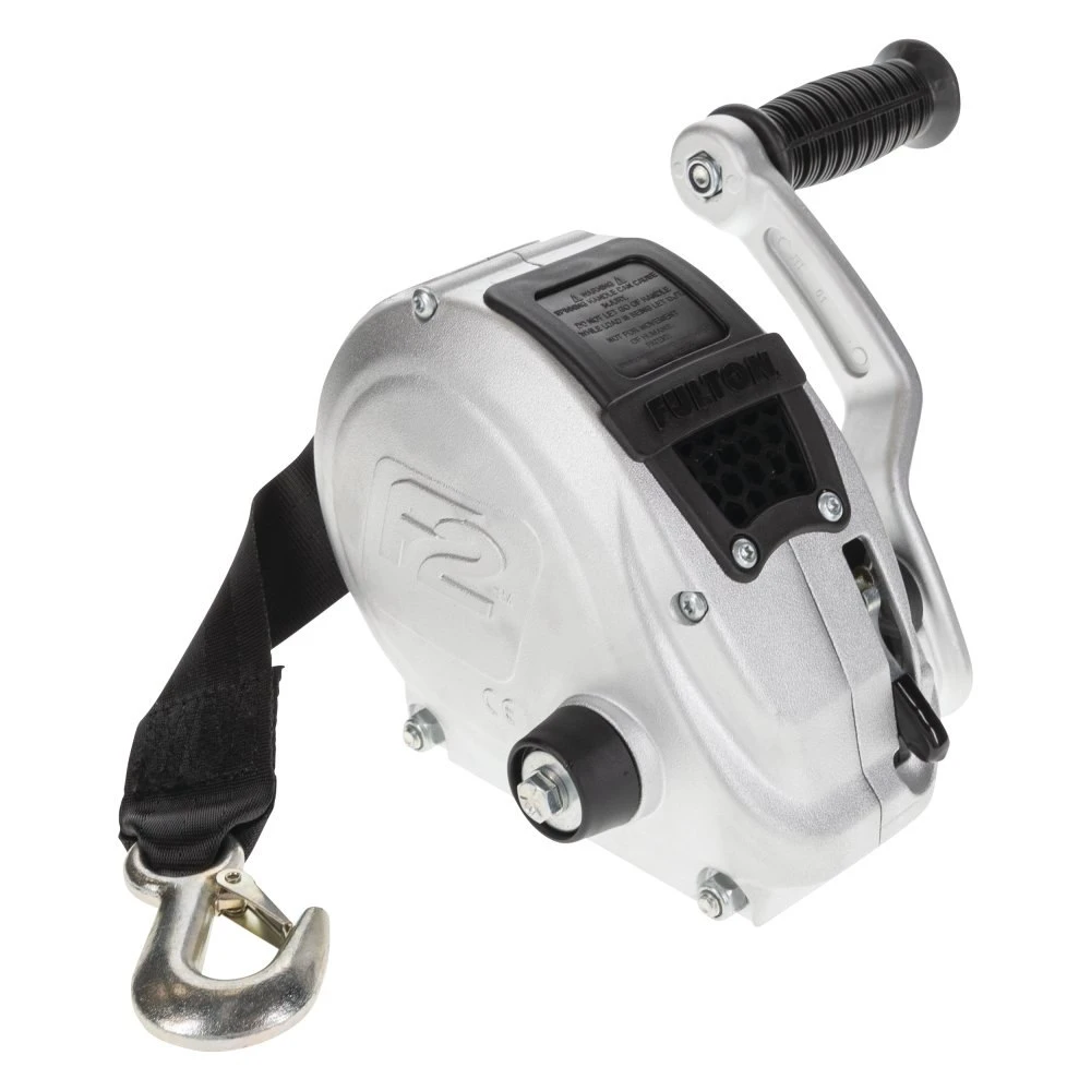 Fulton 2-Pack F2 1,600 lbs Marine Trailer Winches with 20 ft Strap & Adjustable Handle