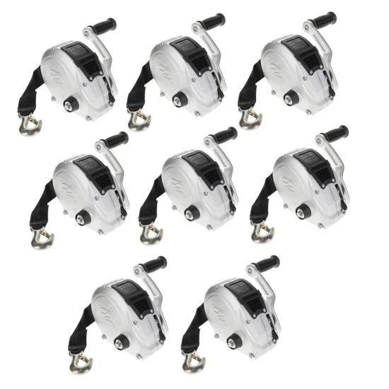 Fulton F2 1,600 lb marine trailer winch 8-pack with 20 ft straps and adjustable handles