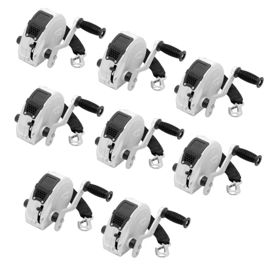 Fulton 8-Pack F2 1,600 lbs Marine Trailer Winches with 20 ft Strap & Adjustable Handle