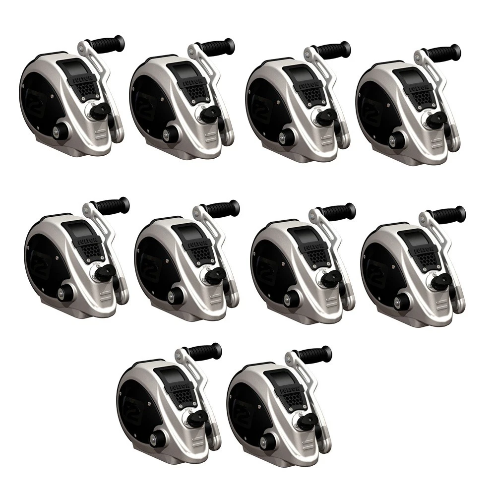 Fulton 2K F2 Marine Trailer Winch with 20 ft Strap and Adjustable Handle – 10-Pack