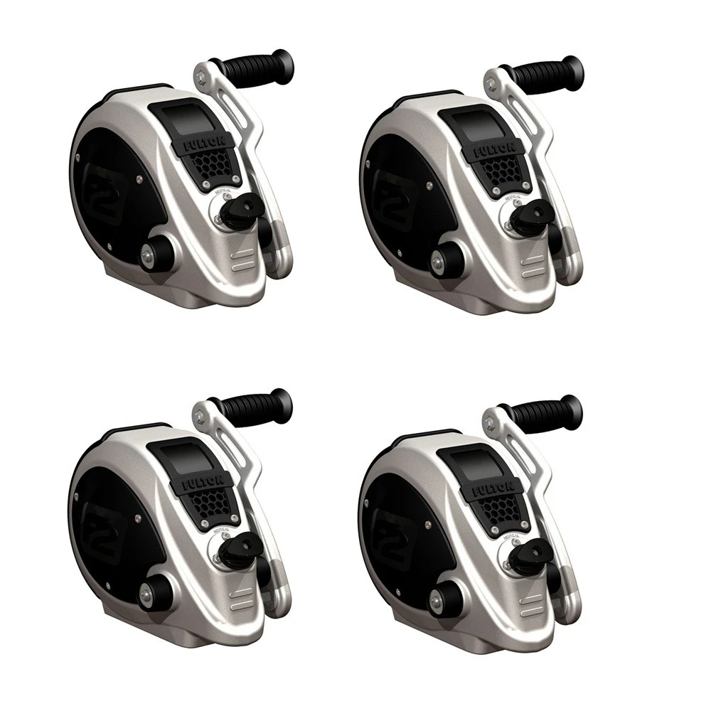 Fulton 2K F2 Marine Winch with Strap and Adjustable Handle – 4-Pack