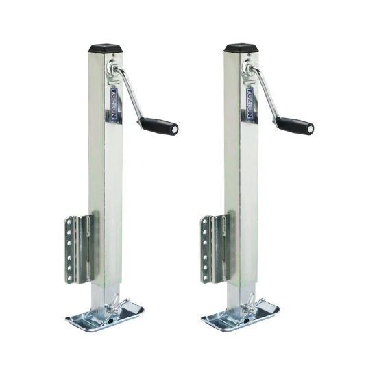 Fulton 2x 2.5K Fixed Mount Trailer Jacks with 28" Lift and Drop Leg Sidewind