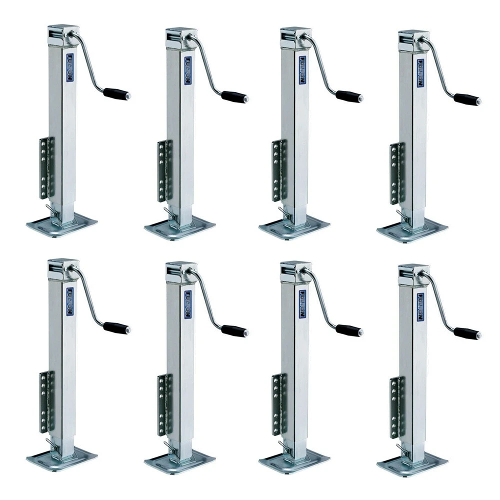 Fulton 5K Fixed Mount Square Trailer Jack 28 Inch Lift Sidewind 8-Pack