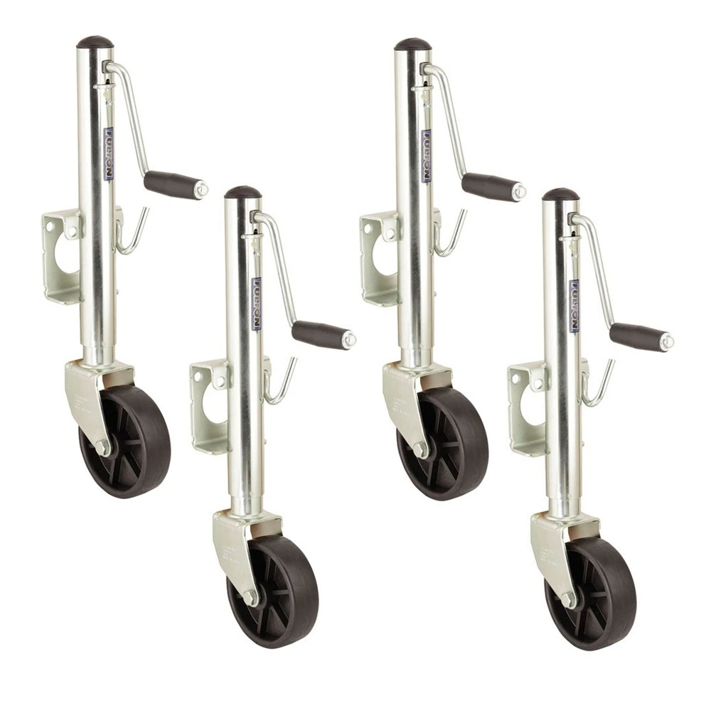 Fulton 1.2K Marine Swivel Trailer Jack with Caster Wheel and 10" Lift – 4 Pack