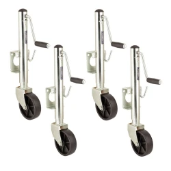 Fulton 4x 1.2K Retaining Ring Swivel Trailer Jack w/ 6" Caster Wheel and 10" Lift