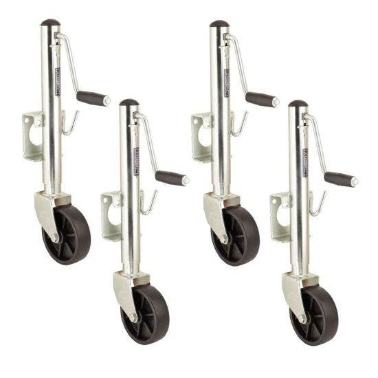 Fulton 1.2K Marine Swivel Trailer Jack with Caster Wheel and 10" Lift – 4 Pack
