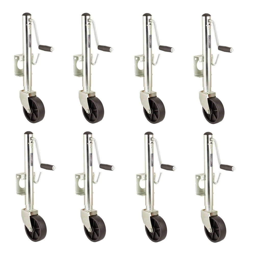 Fulton 1.2K Marine Trailer Jack with 6-Inch Caster Wheel and 10-Inch Lift – 8 Pack