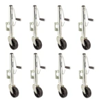 Fulton 1.2K Marine Trailer Jack with 6-Inch Caster Wheel and 10-Inch Lift – 8 Pack