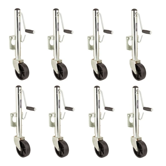 Fulton 1.2K Marine Trailer Jack with 6-Inch Caster Wheel and 10-Inch Lift – 8 Pack