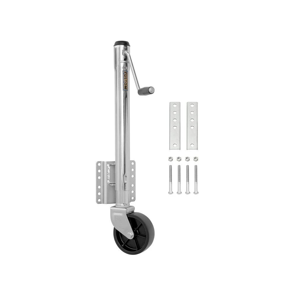 Fulton 1.2K Fixed Mount Marine Trailer Jack with 6-Inch Wheel and 15-Inch Lift