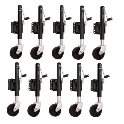 Fulton 10x 1.2K Bolt Thru Swivel Trailer Jack w/ 10" Lift and 6" Caster Wheel