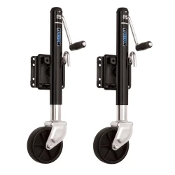 Fulton 2x 1.2K Bolt Thru Swivel Trailer Jack w/ 10" Lift and 6" Caster Wheel