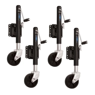 Fulton 1.2K Bolt-Thru Swivel Trailer Jack with 6" Wheel and 10" Lift – 4 Pack