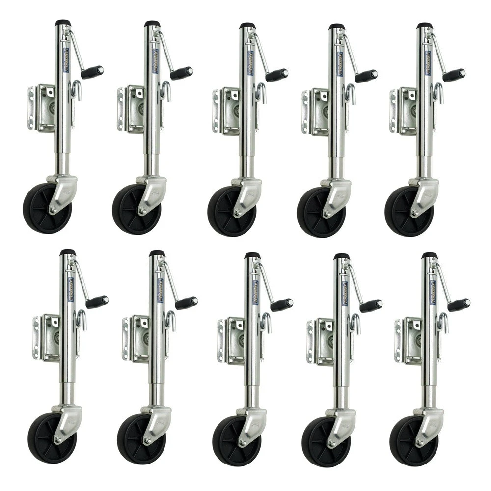 Fulton 10x 1,200 lb Swivel Trailer Jacks with 6" Wheel and Sidewind Handle