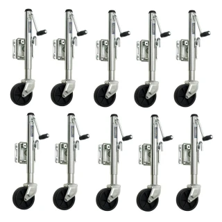 Fulton 10x 1,200 lb Swivel Trailer Jacks with 6" Wheel and Sidewind Handle