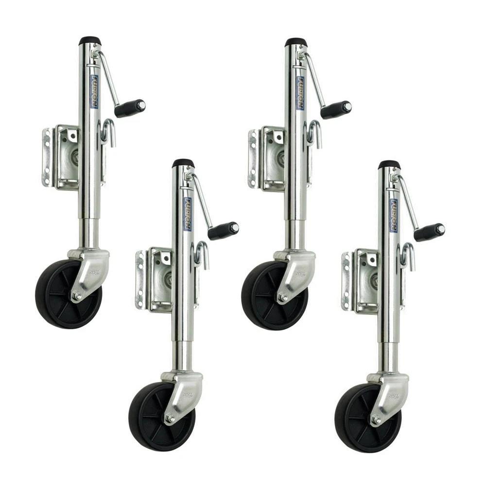 Fulton 1.2K Bolt-Thru Swivel Marine Trailer Jack with 10" Lift and 6" Wheel