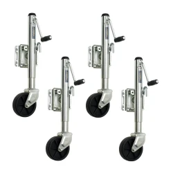 Fulton 4x 1.2K Bolt Thru Swivel Trailer Jack w/ 10" Lift and 6" Caster Wheel