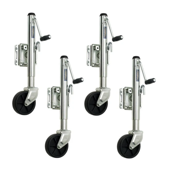 Fulton 1.2K Bolt-Thru Swivel Marine Trailer Jack with 10" Lift and 6" Wheel