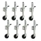 Fulton 1.2K Bolt-Thru Swivel Trailer Jack with 10" Lift and 6" Caster Wheel - 8 Pack