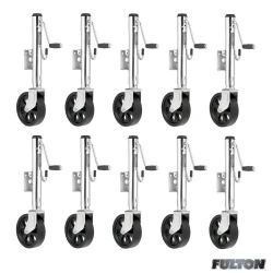 Fulton 10x 1.2K Bolt Thru Swivel Trailer Jack w/ 10" Lift and 8" Caster Wheel